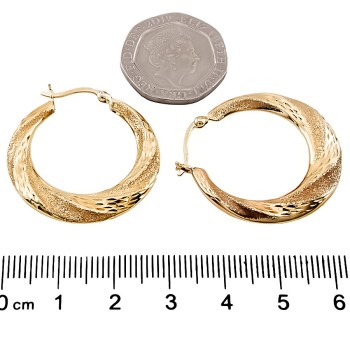 9ct gold Hollow Hoop Earrings